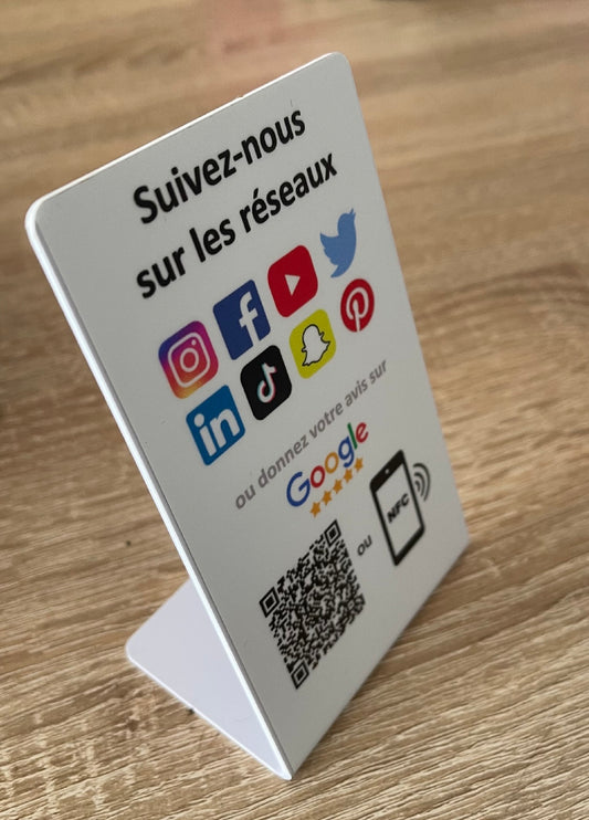 Carte RESO format présentoir de table